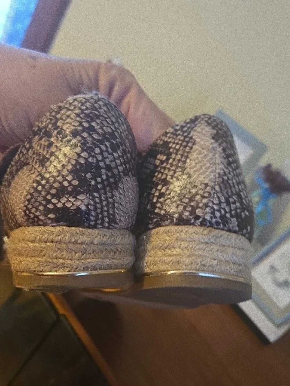 Taupe Crisscross Espadrille Wedge Sandals - Women's Size 10